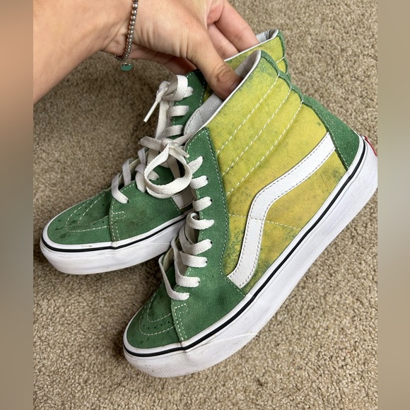 Vans High Tops Two Toned Green Sneakers Lace Up - Picture 9 of 11